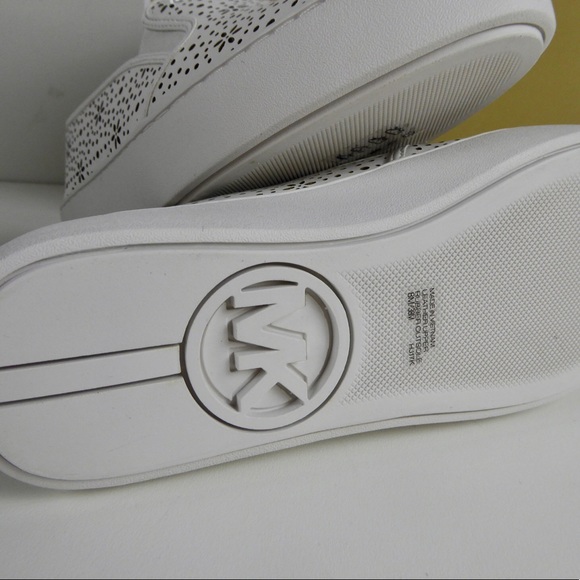 Michael Kors Trent Leather Floral Slip On Sneaker - Picture 7 of 8